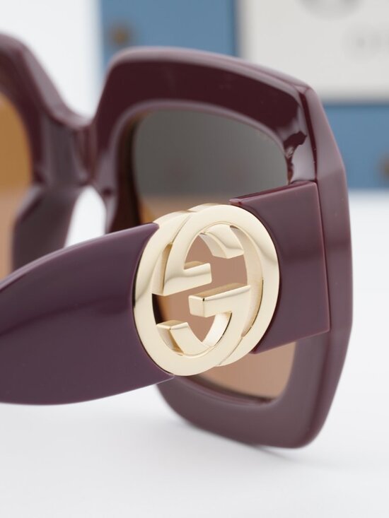 Gucci GG1022S 007 Square Sunglasses - Brown/Brown main image 9